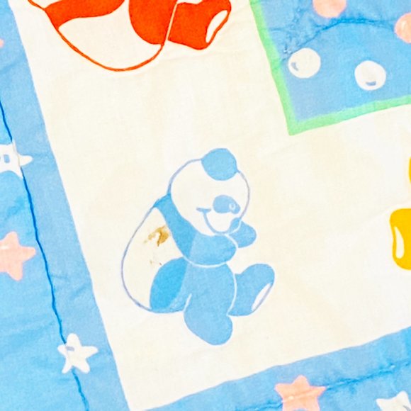 Baby Quilt Blanket Light Bright Multicolors Teddy Bears 44 x 34.5 in - Picture 7 of 7